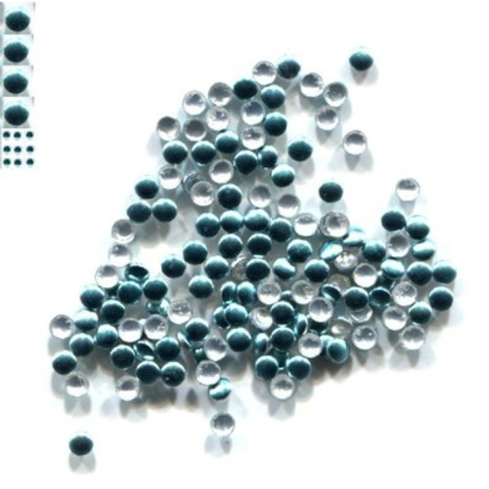 Round Smooth Nailheads 1.5mm‎   AQUA  Hot fix     2 Gross  288 Pieces